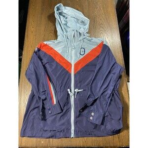 Coach Convertible Chevron Windbreaker Packable Women Size Medium C3675 22pit2pit